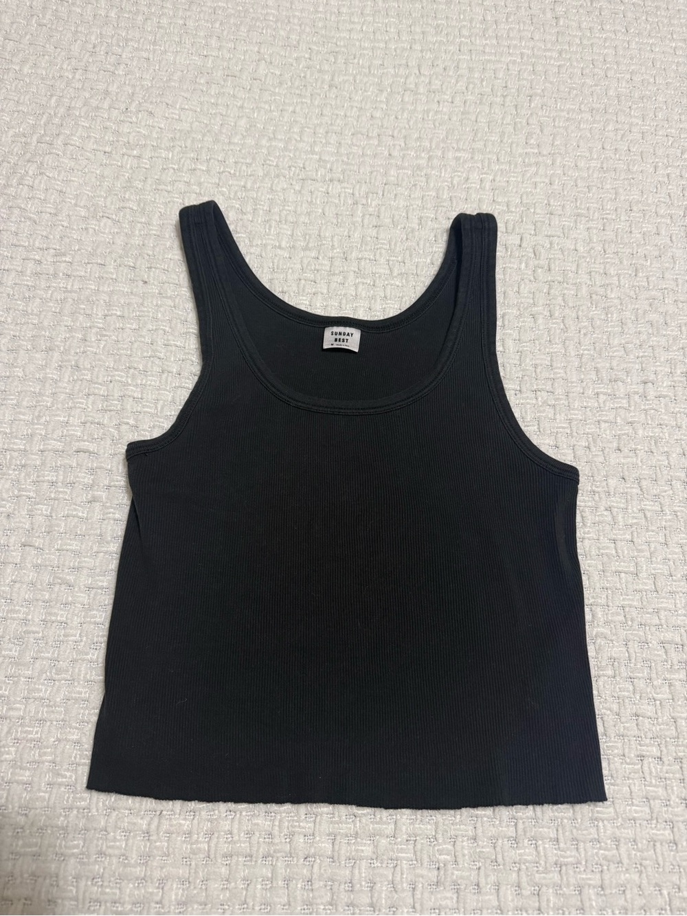Sunday Best (Aritzia) black rough hem tank top Size M